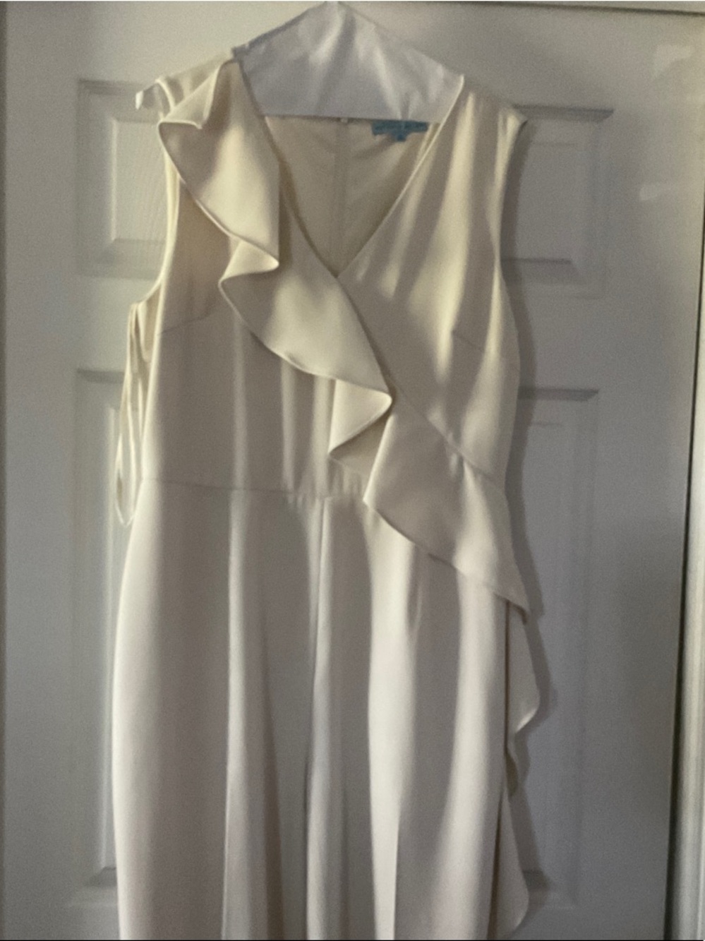 ANTONIO MELANI One-Shoulder Cream Ruffle Dress